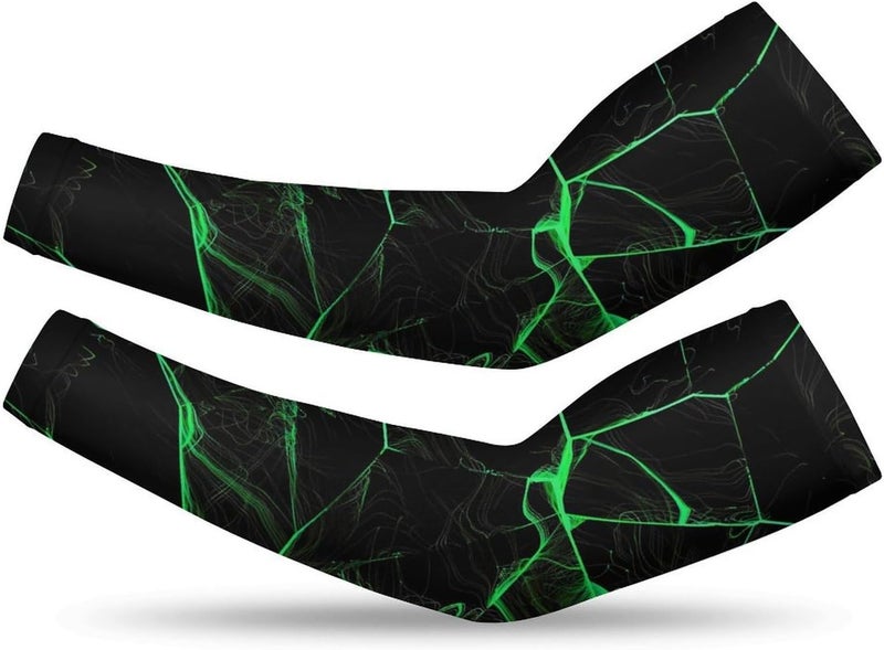 QiErDesign Marble Sports Compression Arm Sleeves for Men & Women - Youth Arm Sleeve Baseball Volleyball Sleeves & Basketball Sleeve - Image 1